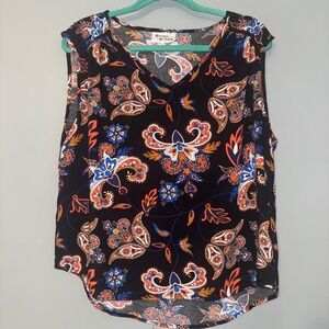 EUC Anthropologie Hester & Orchard Paisley Sleeveless Loose Blouse Size XL